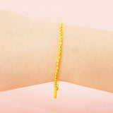 European Fine Woman Girl Party Birthday Wedding Slim Beads 24KT Bracelet