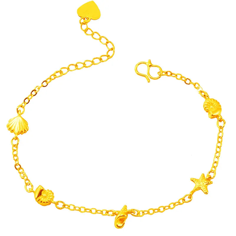 European Fine Woman Party Birthday Wedding Gift Beach Sea Star Shell Bracelet