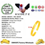 OMHXFC European Fine Woman Party Birthday Wedding Gift Vintage XINJING Bangle
