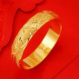 European Fine Hot Woman Party Birthday Wedding Gift 15MM 24KT Bracelet Bangle