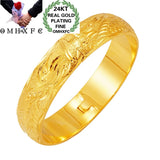 European Fine Hot Woman Party Birthday Wedding Gift 15MM 24KT Bracelet Bangle