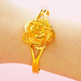 Vintage Flower 24KT Bracelet Bangle for Women - Fine Gift