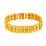 European Fine Woman Man Unisex Wide Chain 24KT Bracelet