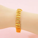 European Fine Woman Man Unisex Wide Chain 24KT Bracelet