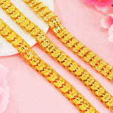 European Fine Woman Man Unisex Wide Chain 24KT Bracelet