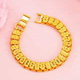 European Fine Woman Man Unisex Wide Chain 24KT Bracelet