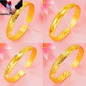 Vintage Flower 24KT Open Bracelet Bangle