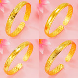 Vintage Flower 24KT Open Bracelet Bangle