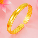 Vintage Flower 24KT Open Bracelet Bangle