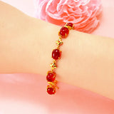 European Oval 24KT Chain Bracelet - Hot Woman Girl Party Wedding Gift