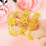 European Flower 24KT Bracelet Bangle Gift