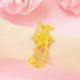 European Flower 24KT Bracelet Bangle Gift