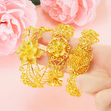 European Flower 24KT Bracelet Bangle Gift