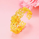 European Flower 24KT Bracelet Bangle Gift