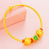 BE505 Vintage Beads 24KT Bracelet Bangle
