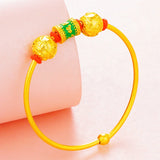 BE505 Vintage Beads 24KT Bracelet Bangle