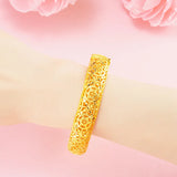European Fine Hot Woman Hollow Flower 24KT Bracelet Bangle