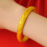 European Fine Woman Bride Mother Party Phoenix 24KT Bracelet Bangle