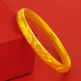 European Fine Woman Bride Mother Party Phoenix 24KT Bracelet Bangle