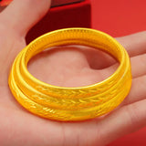 European Fine Woman Bride Mother Party Phoenix 24KT Bracelet Bangle