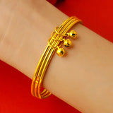 European Woman Bride Mother Party Birthday Wedding Gift Three Life Bell Bracelet