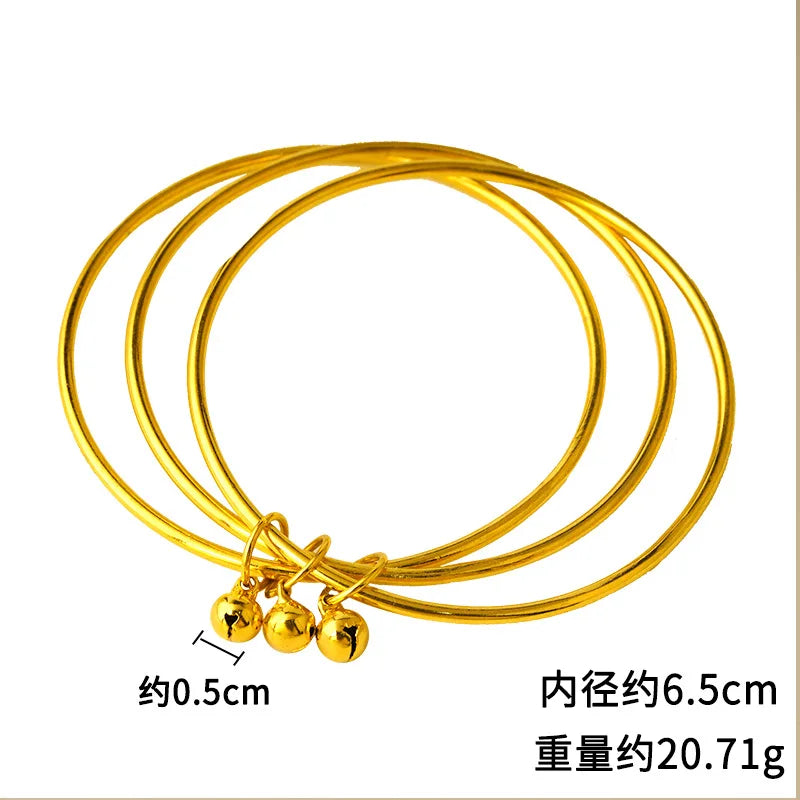 European Woman Bride Mother Party Birthday Wedding Gift Three Life Bell Bracelet