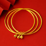 European Woman Bride Mother Party Birthday Wedding Gift Three Life Bell Bracelet