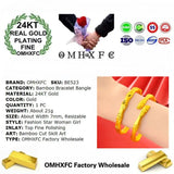 European Fine WomanBamboo 24KT Open Bracelet
