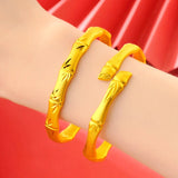 European Fine WomanBamboo 24KT Open Bracelet