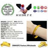 European Fine Woman Bride Mother 24KT Bracelet Bangle
