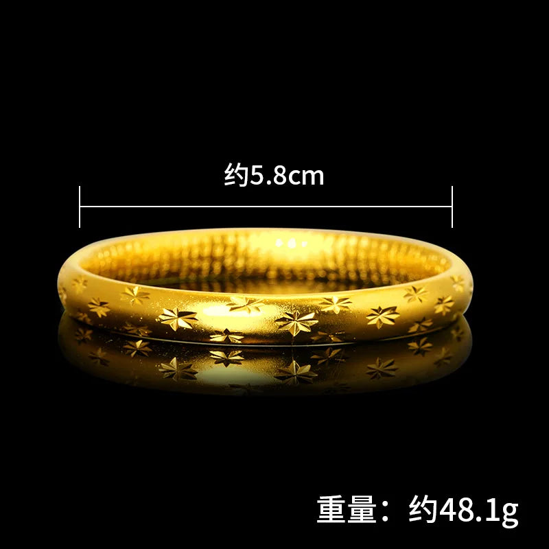 European Fine Woman Bride Mother 24KT Bracelet Bangle