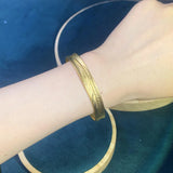 Fine European Girl Mother Bangle 24KT Cuff Bracelet
