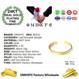 Fine European Girl Mother Bangle 24KT Cuff Bracelet