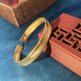 Fine European Girl Mother Bangle 24KT Cuff Bracelet