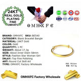 European Woman Bride Party Birthday Wedding Gift 24KT Bracelet Bangle