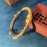 European Fine Woman Girl Bride Party Birthday Wedding Gift 24KT Bracelet Bangle