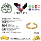 European Fine Woman Bride Wedding Gift 24KT Cuff Bracelet