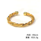 European Fine Woman Bride Wedding Gift 24KT Cuff Bracelet