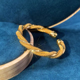 European Fine Woman Bride Wedding Gift 24KT Cuff Bracelet