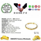 European Woman Girl Bride Gift Beads 24KT Bracelet Bangle