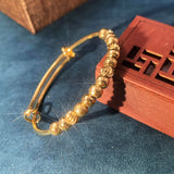 European Woman Girl Bride Gift Beads 24KT Bracelet Bangle