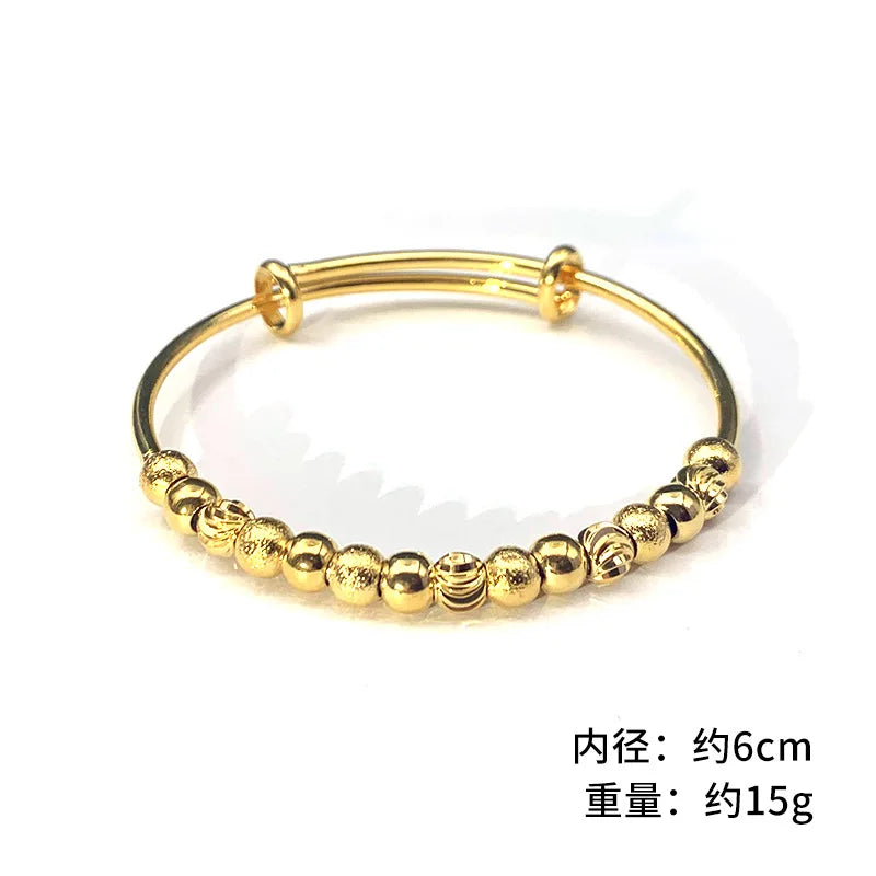 European Woman Girl Bride Gift Beads 24KT Bracelet Bangle