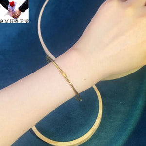 European Fine Woman Girl Bride Party Birthday Wedding Gift Slim 24KT Bracelet Ba