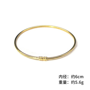 European Fine Woman Girl Bride Party Birthday Wedding Gift Slim 24KT Bracelet Ba