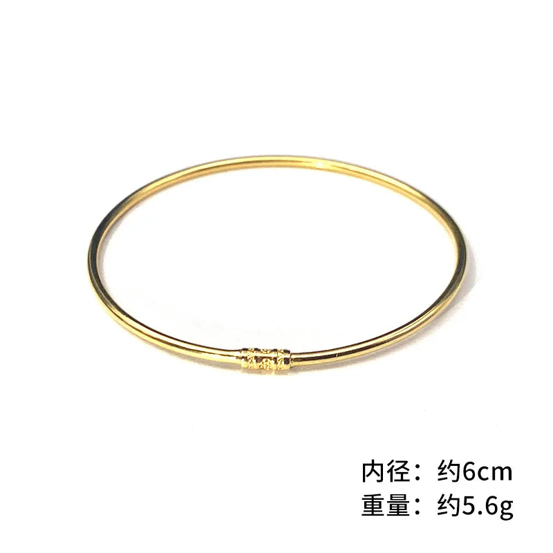 European Fine Woman Girl Bride Party Birthday Wedding Gift Slim 24KT Bracelet Ba
