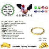 European Fine Hot Woman Girl Bride Party 24KT Bracelet Bangle