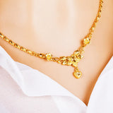 OMHXFC Vintage Flower Heart Pendant Necklace