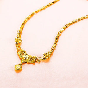 OMHXFC Vintage Flower Heart Pendant Necklace