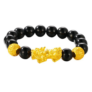 OMHXFC Vintage PIXIU Lucky Beads 24KT Bracelet BE351