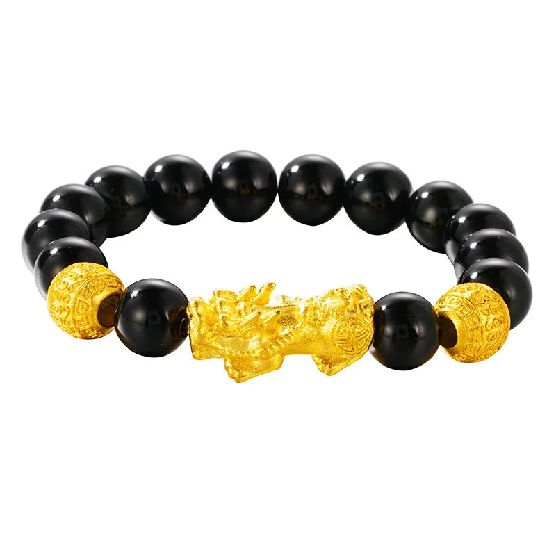 OMHXFC Vintage PIXIU Lucky Beads 24KT Bracelet BE351